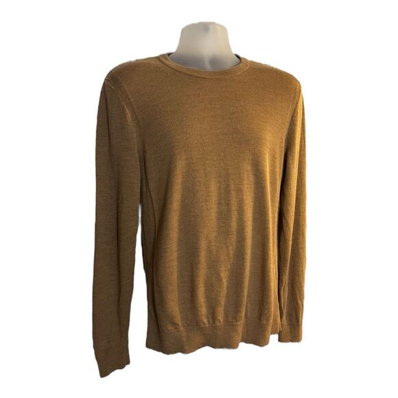 Express Other - Express Sweater Men Medium Brown Merino Wool Pullover Crew Neck Soft Long Sleeve